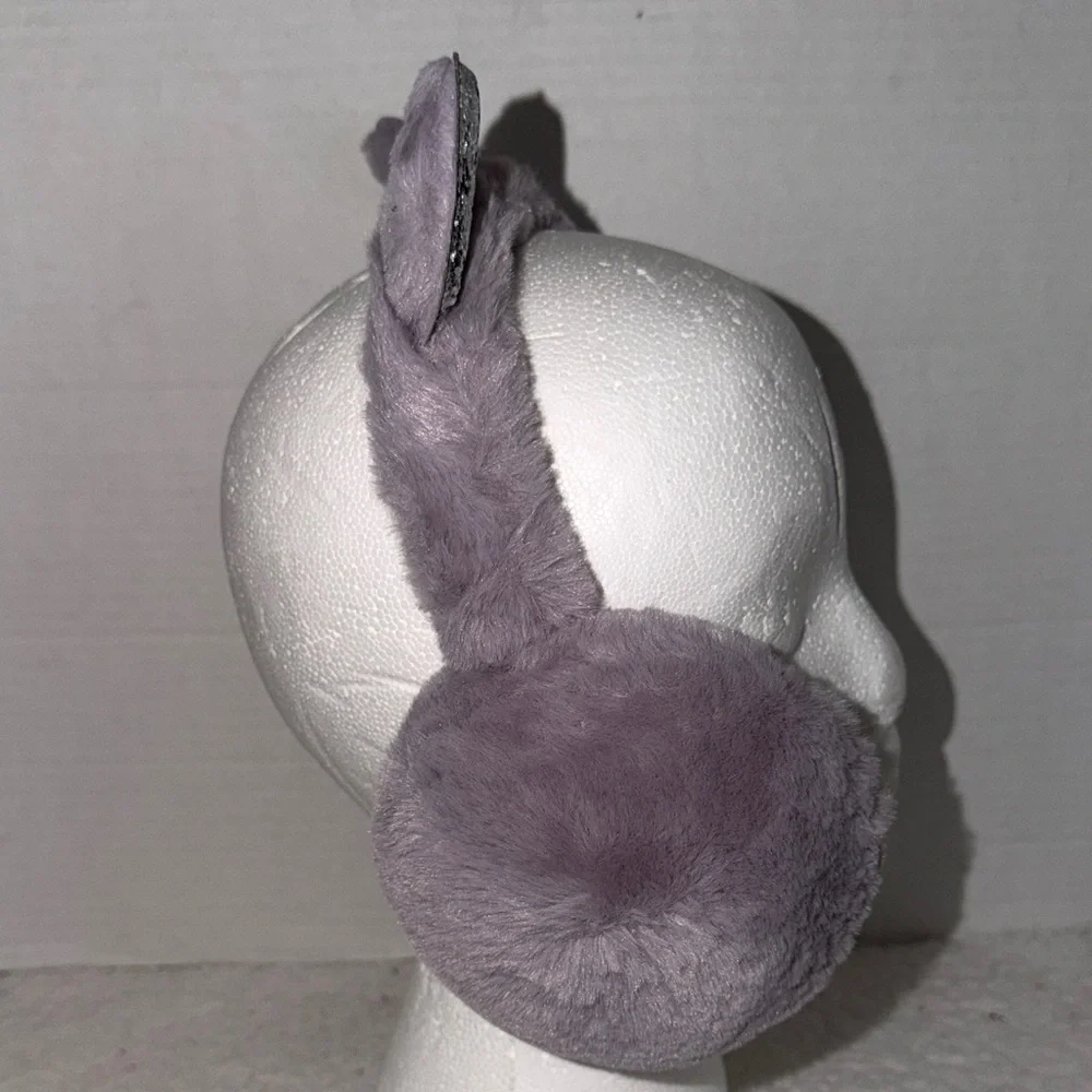 Silver and Purple Cat‎ Ear Earmuffs Girls Winter Warm NWOT